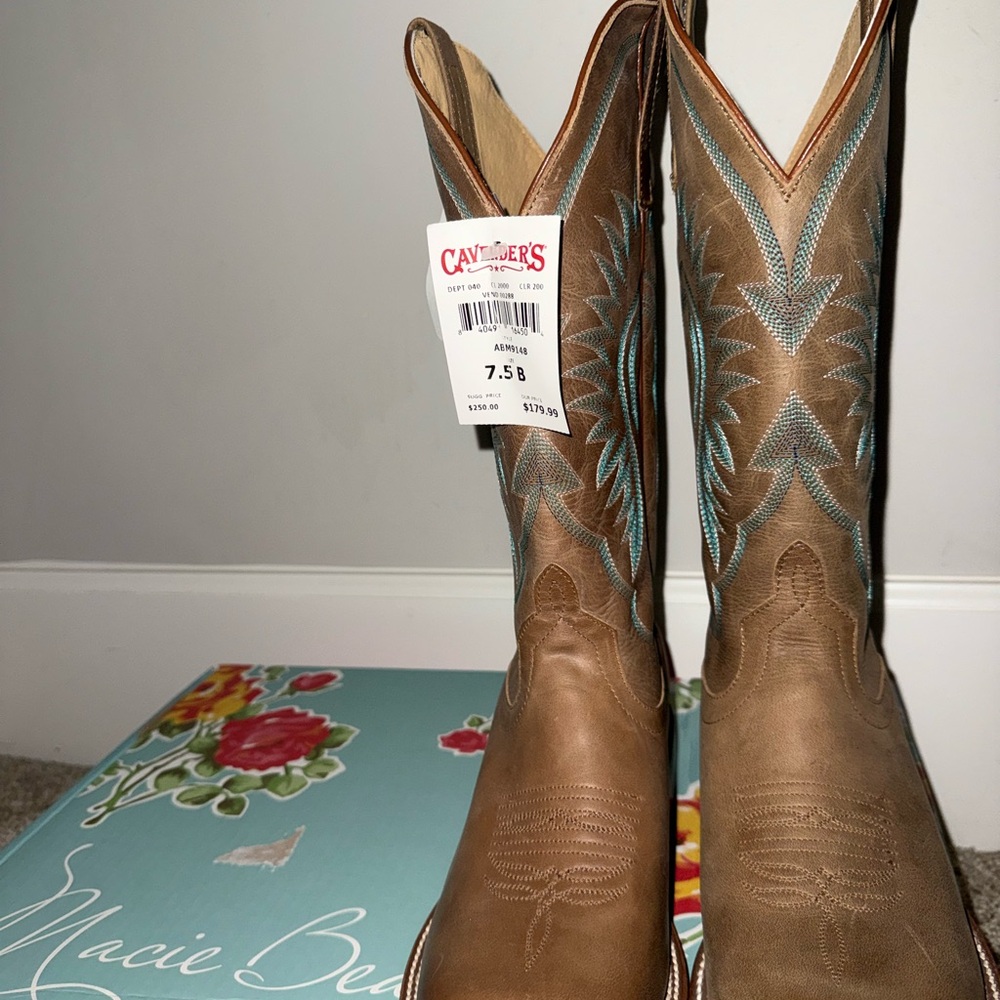 Brown and Blue Western Boots